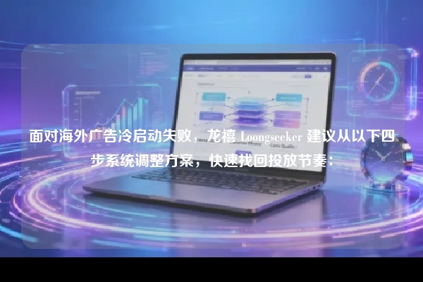 面对海外广告冷启动失败，龙禧 Loongseeker 建议从以下四步系统调整方案，快速找回投放节奏：